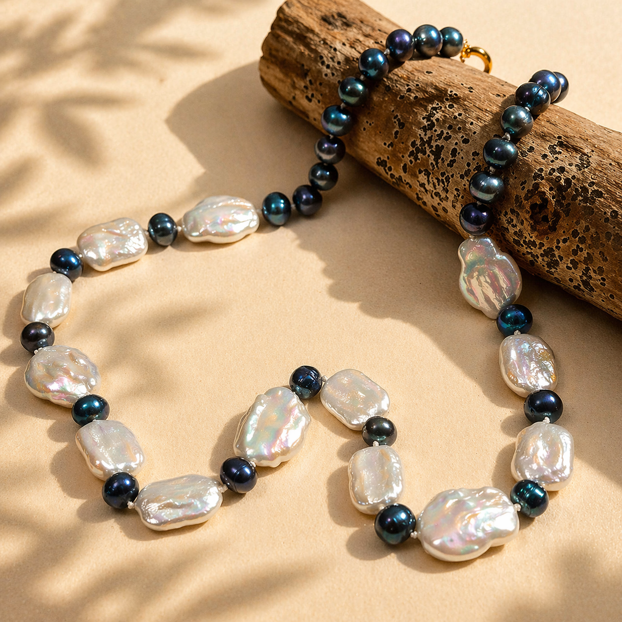 Black and white pearl necklace
