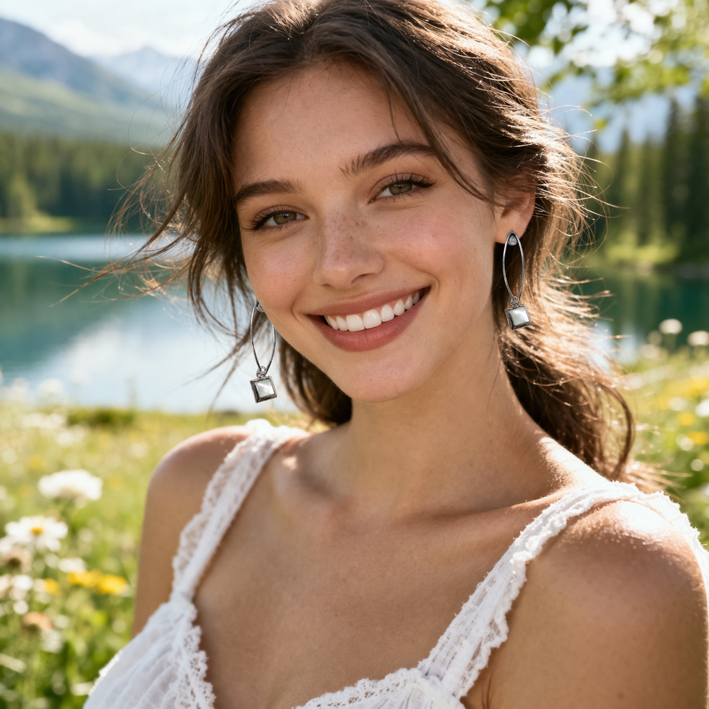 Mother of Pearl & Sterling silver earrings